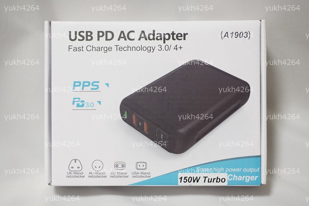 【新品】HUNDA 4ポート 最大150W充電 急速充電 USB PD QC4 PPS SCP FCP対応 A1903 充電器 Type-C×2 Type-A×2 iPhone iPad Android_計150W(Type-C×2ポート、Type-A×2ポート)