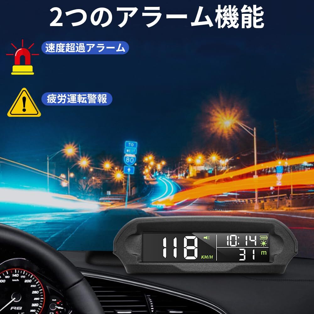  HUD ヘッドアップディスプレイ 多機能デジタルメーター GPS速度計 タコメーター 車載スピードメーター 時間/速度/高度/温度表示 _画像3