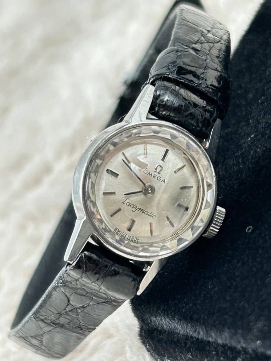 1円稀少良品！omega自動巻きOMEGA オメガ レディマティック カットガラスオメガ 稼働品 自動巻き OMEGA 1960年代オメガレディース_画像1