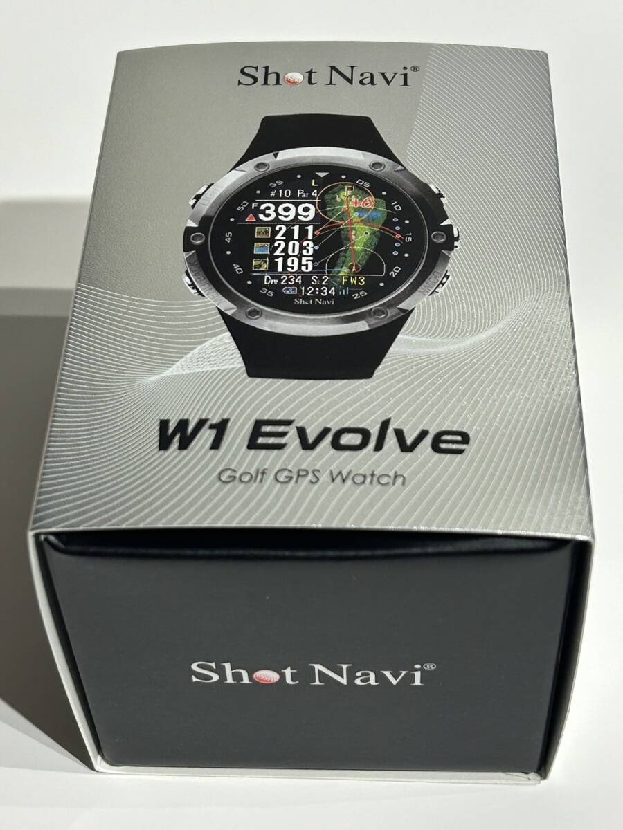 【腕時計型高精度GPSナビ】ショットナビ Shot Navi W1 Evolve ブラック ゴルフウォッチ GPS距離測定器 みちびきL1S信号対応の画像1