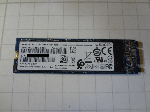 SanDisk SSD M.2  2280 SATA 128GB 1枚 CrystalDiskinfo正常