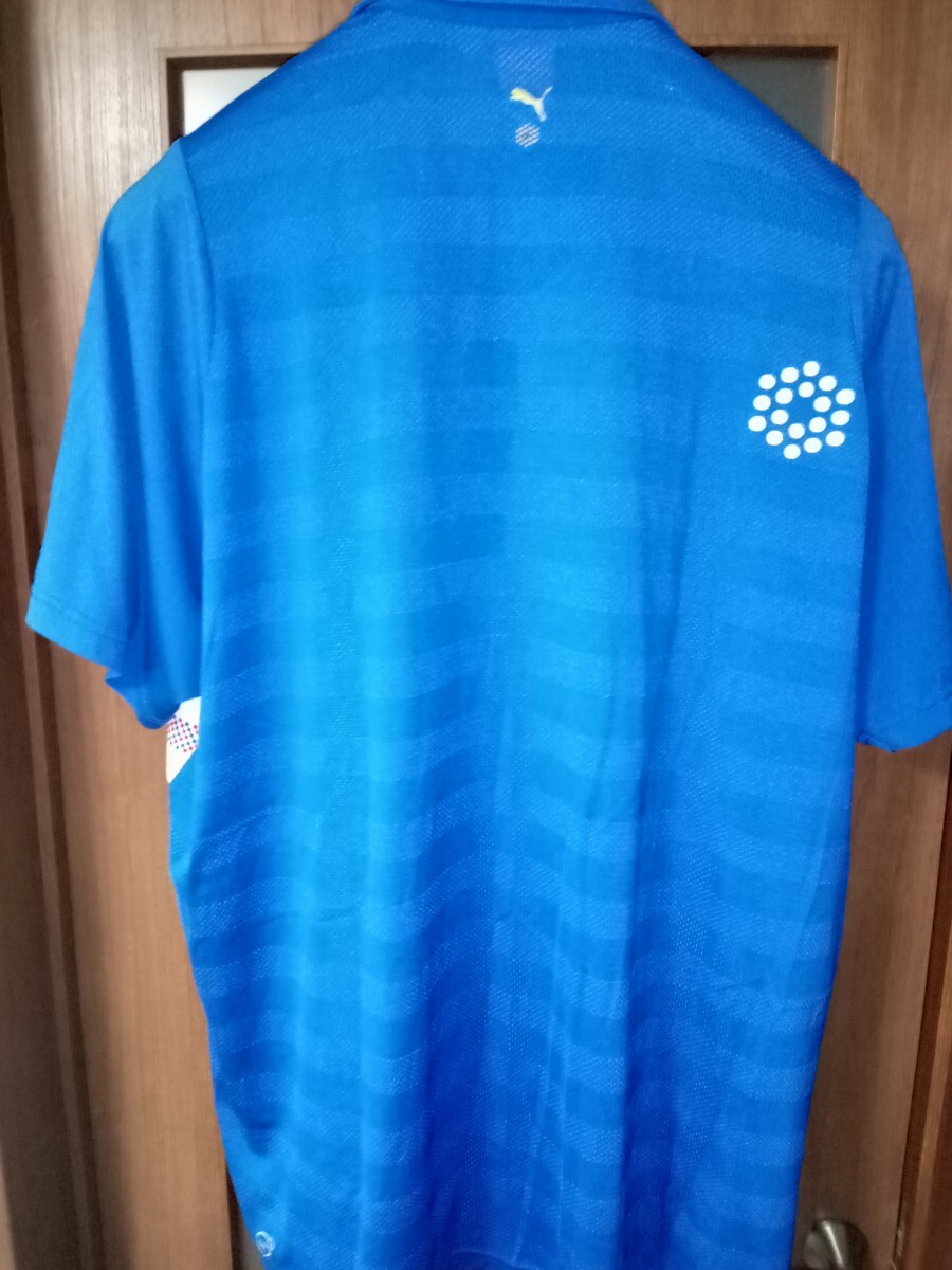 中古品　半袖ポロシャツ　プーマ　青白　US XXL_画像4