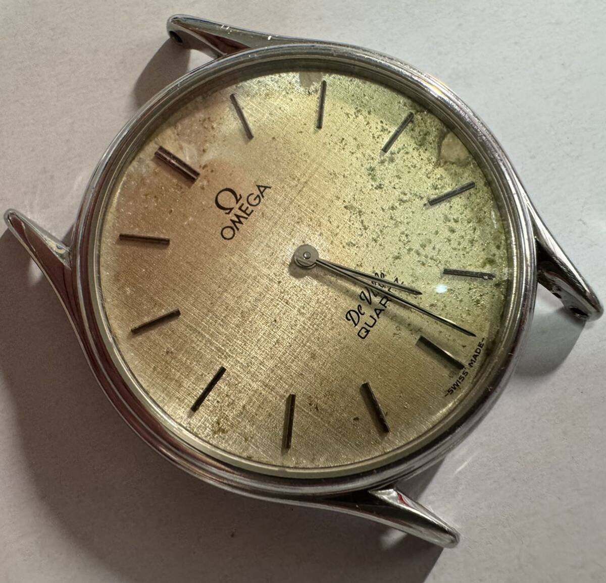 オメガ デビル クォーツ Ref,191.0077 Cal,1365 OMEGA De Ville QUARTZ 腕時計 プッシュリューズ メンズ ラグ幅18mm 動品 69-1