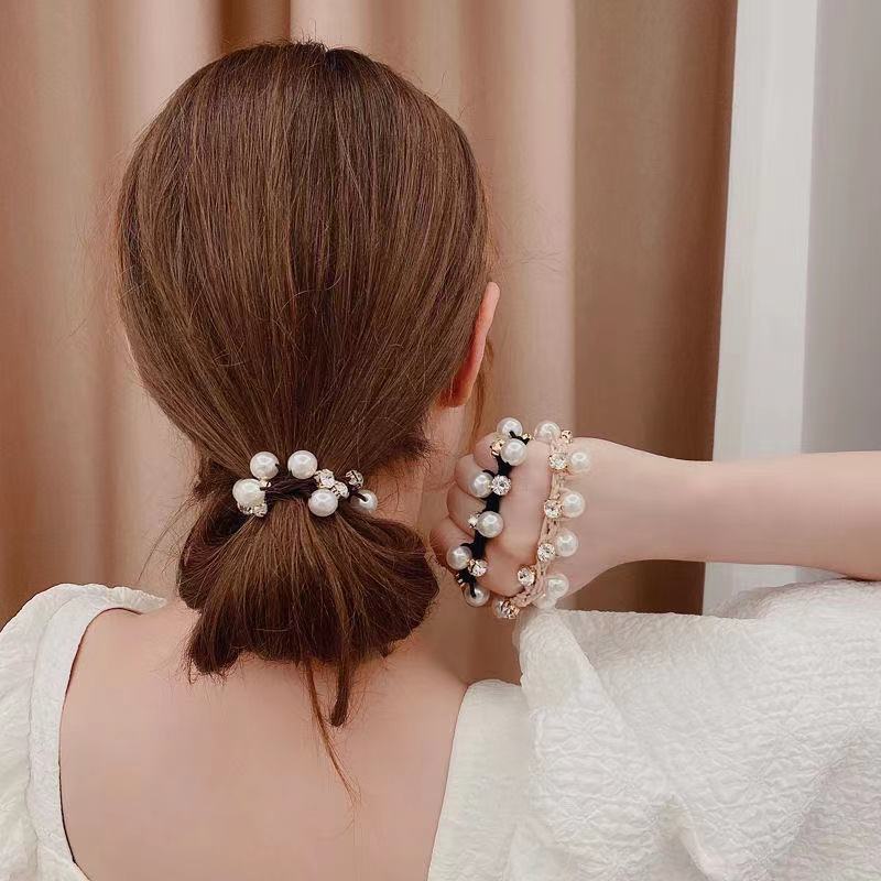 3個ヘアゴム 3点シュシュパール シュシュ ストーンヘアゴム3個売りヘアアクセサリー ヘアリング 3点セット　_画像9