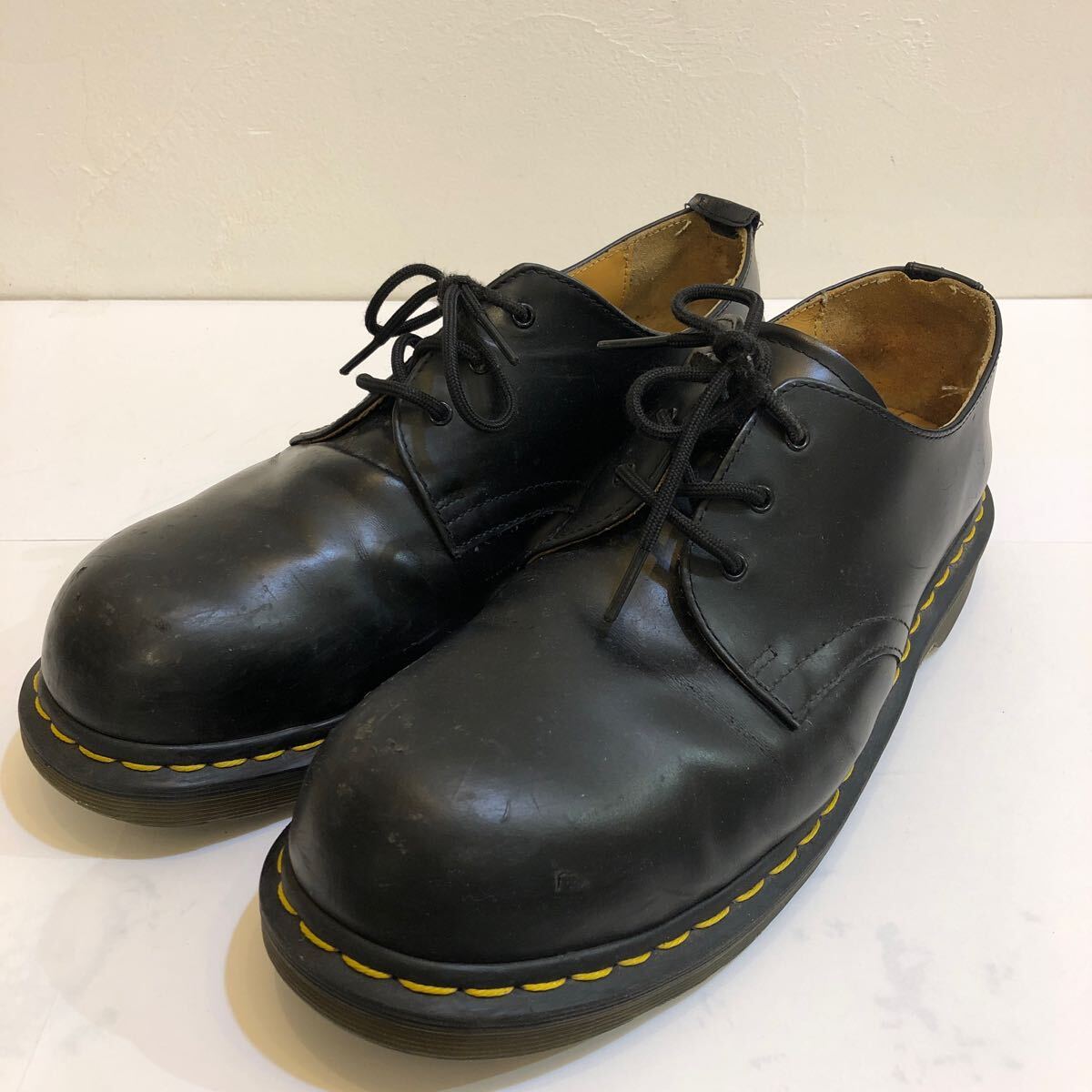 Dr.Martens Dr. Martens 3 hole iron plate entering leather shoes black UK9 EU43 shoes 