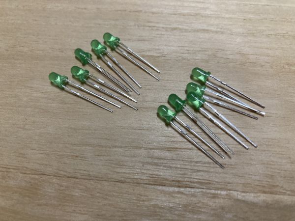 3mm cannonball type LED green repair repair model construction and so on postage 84 jpy 