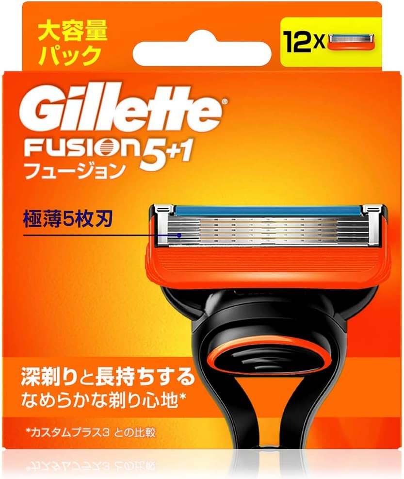 (志木)【新品】Gillette/ジレット フュージョン5+1 替刃 12個入 カミソリ _画像1