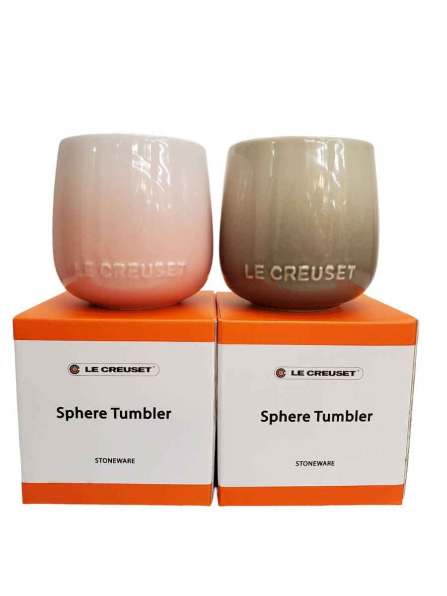 【未使用 2個セット】 LE CREUSET Sphere Tumbler ル・クルーゼ スフィア タンブラー ピンク/オリーブ 食器 陶器の画像1