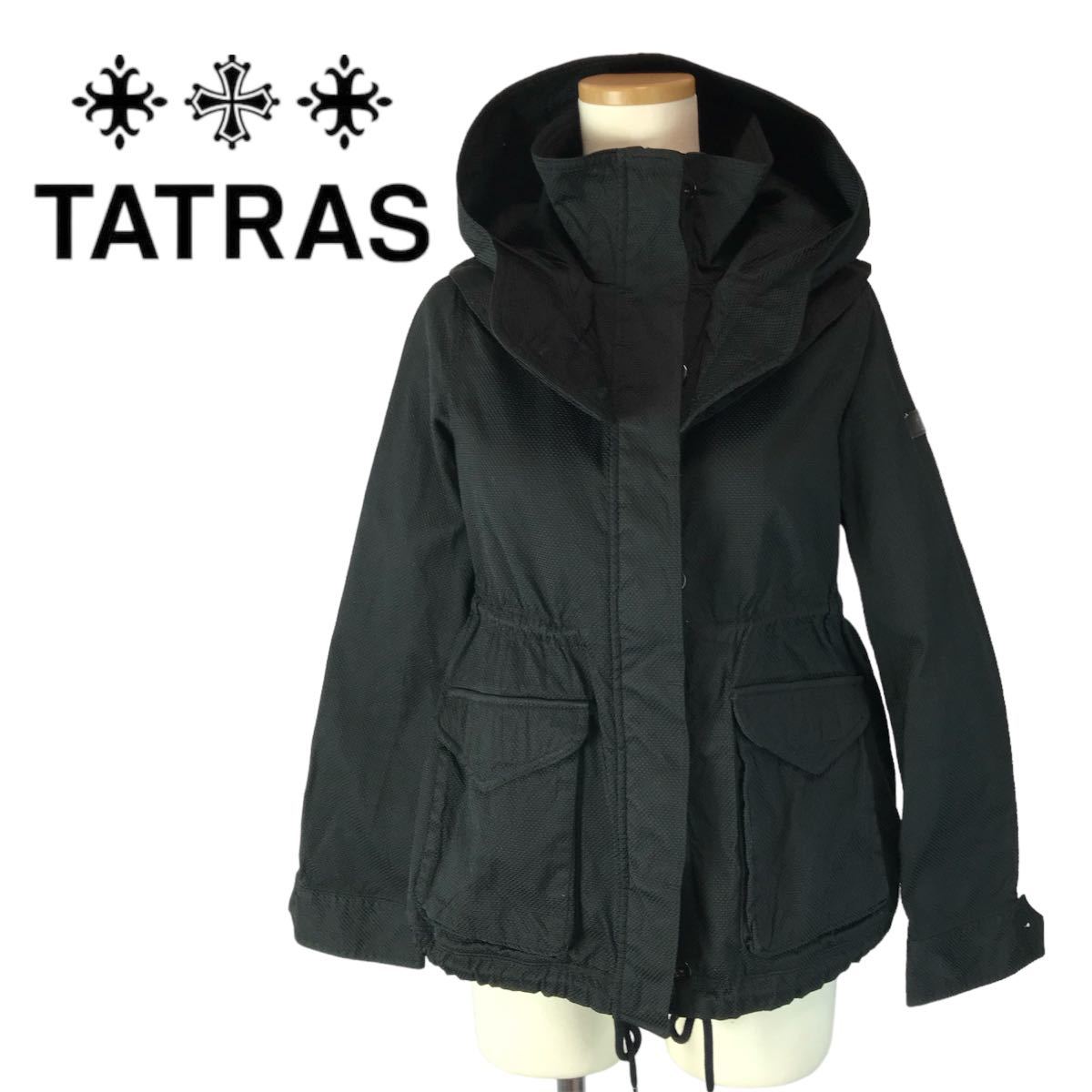 g327 良品 TATRAS タトラス フード ジャケット アウター ブルゾン ジップアップ BLACK LTA14S4380 レディース 01 正規品 レディース 春秋_画像10