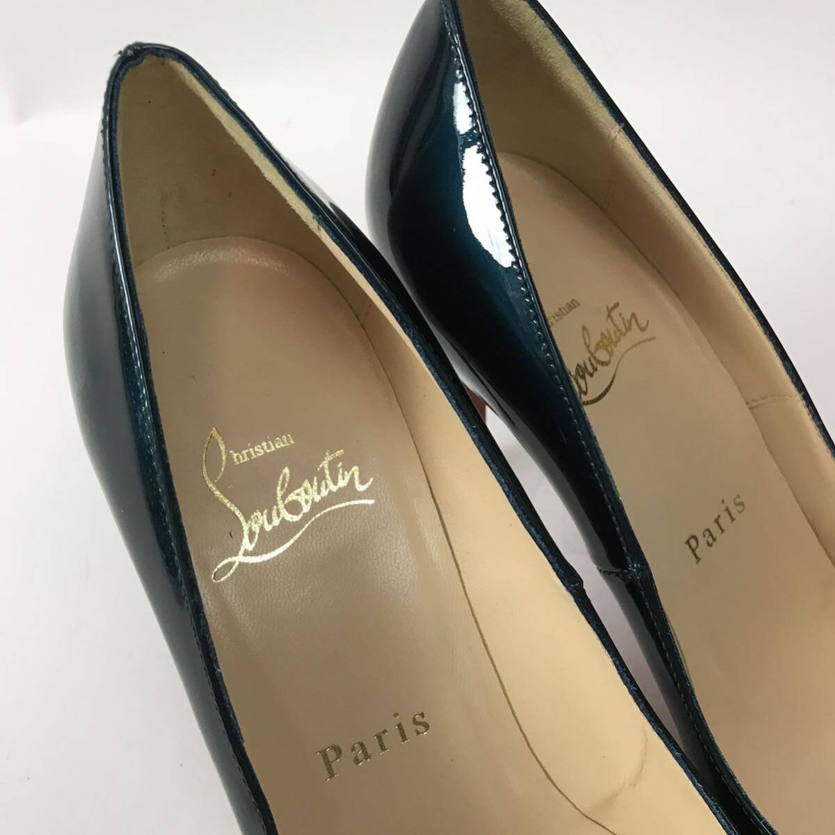 h284 美品 Christian Louboutin クリスチャン ルブタン エナメル パンプス ハイヒール パテントレザー 36.5 レディース 正規品 イタリア製_画像10