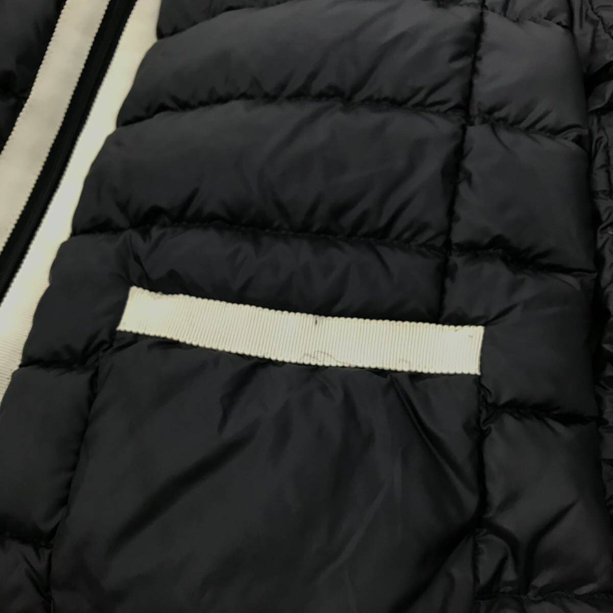 h319 良品 MONCLER 2019ss モンクレール CRISTALLETTE ライトダウン 0 ダウンジャケット ノーカラー アウター ネイビー 春秋 正規品の画像7