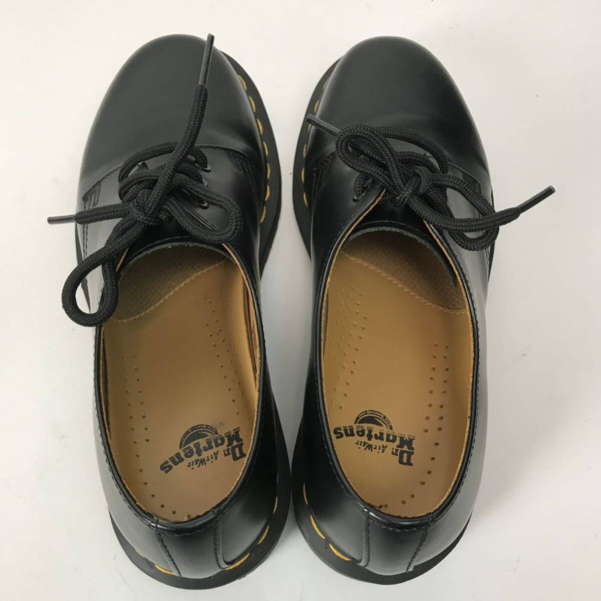 h390 Dr Martens ドクターマーチン 3ホール レザーシューズ ブラック ローファー レースアップ 黒 革靴 ブラック UK5 EU38 US7 正規品の画像9