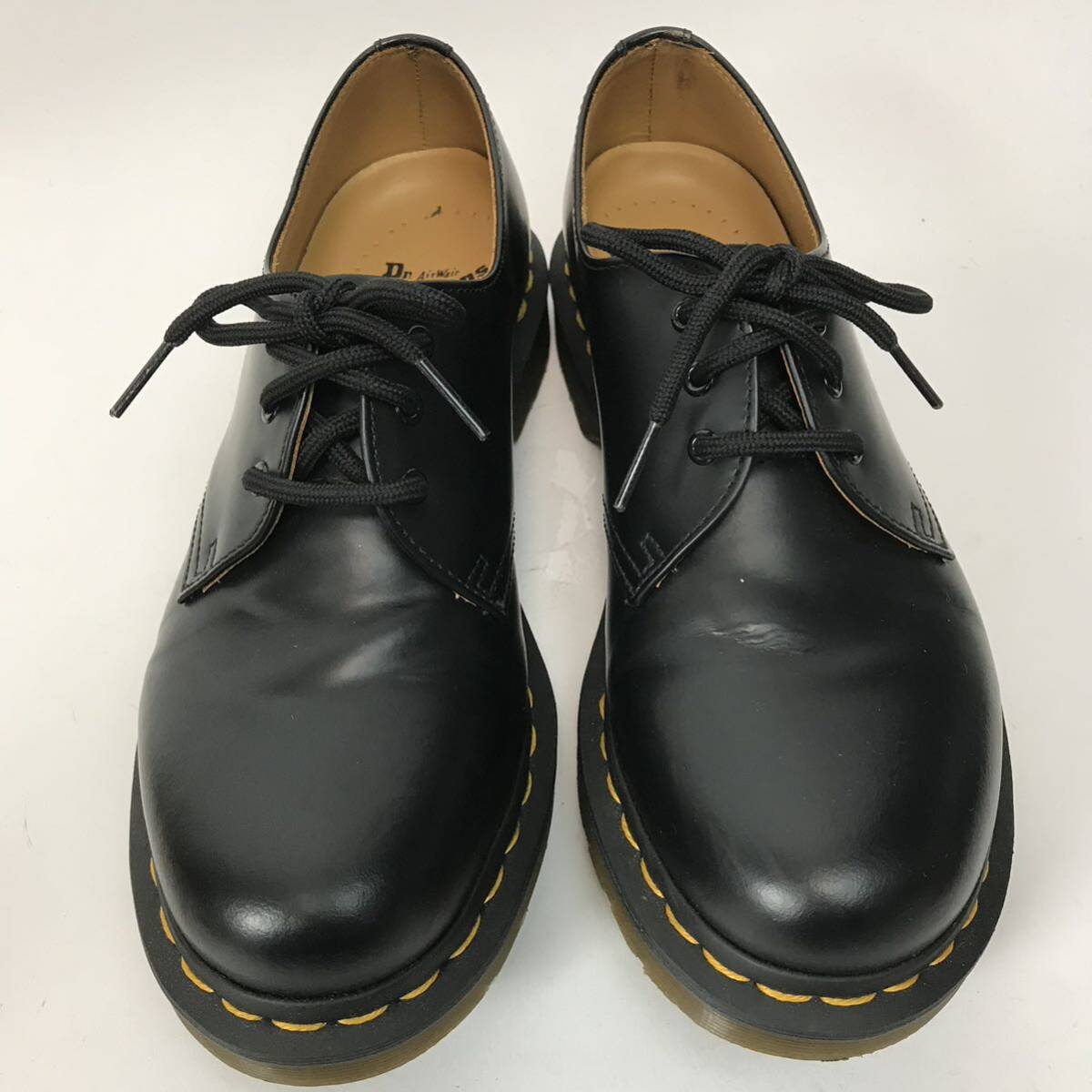 h390 Dr Martens ドクターマーチン 3ホール レザーシューズ ブラック ローファー レースアップ 黒 革靴 ブラック UK5 EU38 US7 正規品の画像2