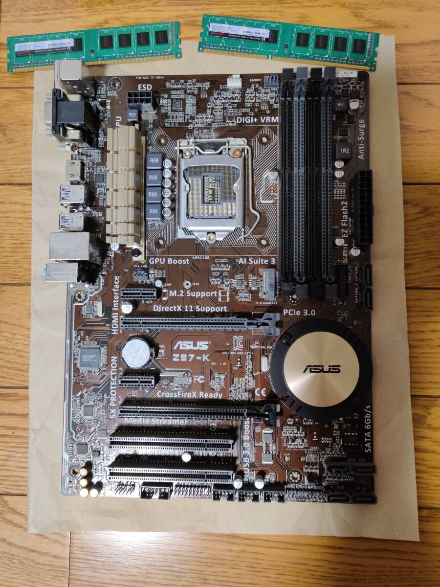 ASUS Z97-K メモリ４G×２付き マザーボードの画像1