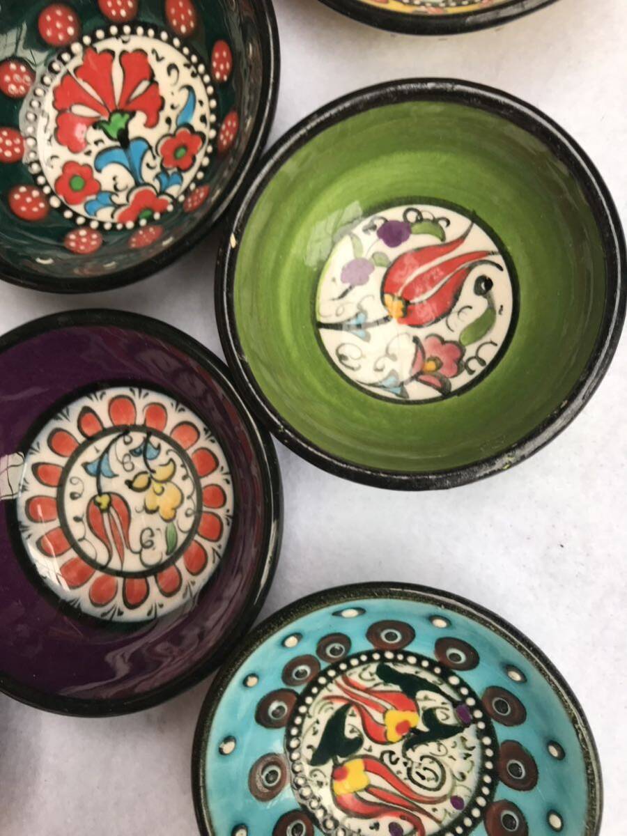 トルコ製　iNAN GiNi DEKORE小皿 まとめて　ハンドメイド　陶器　飾り皿　手描き　小鉢10枚セット_画像4