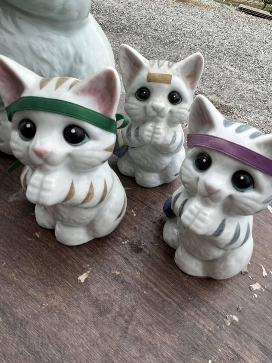 お願いネコ 猫ねこ置物可愛いかわいいカワイイ陶器おねがいねこ4体セットまとめの画像3