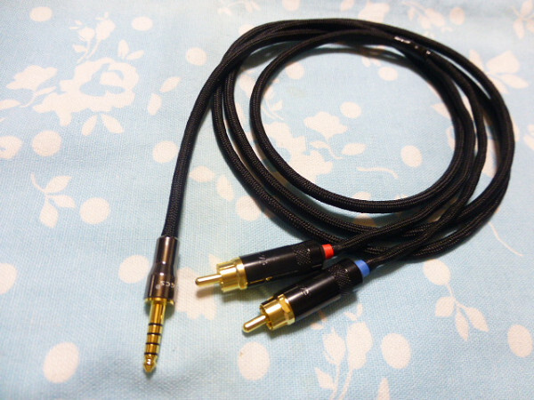 4.4mm5極 SONY WalkmanNW WM1ZM2 WM1AM WM1Z WM1A (抵抗入) → RCA×2 据え置き へ ライン入力 MOGAMI 2534 150cm 少し長め ZX707 ZX507