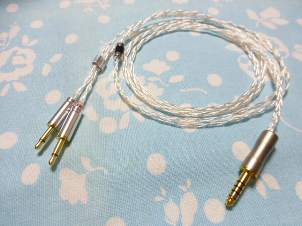 MDR-Z7 Z1R HiFiMAN SUNDARA ANANDA T3-01 T3-03 6N純銀撚り線 + 銀メッキOFC 八芯 4.4mm5極  トープラ販売 125cm ( T1 2nd 3rd DENON 可