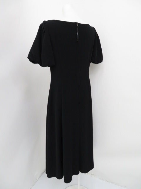 FOXEY　NEW　YORK　ドレス　ブラック　41041　20年　40　Vネック　ポリエステル　バルーンスリーブ　中古A1　AP-104977_画像3