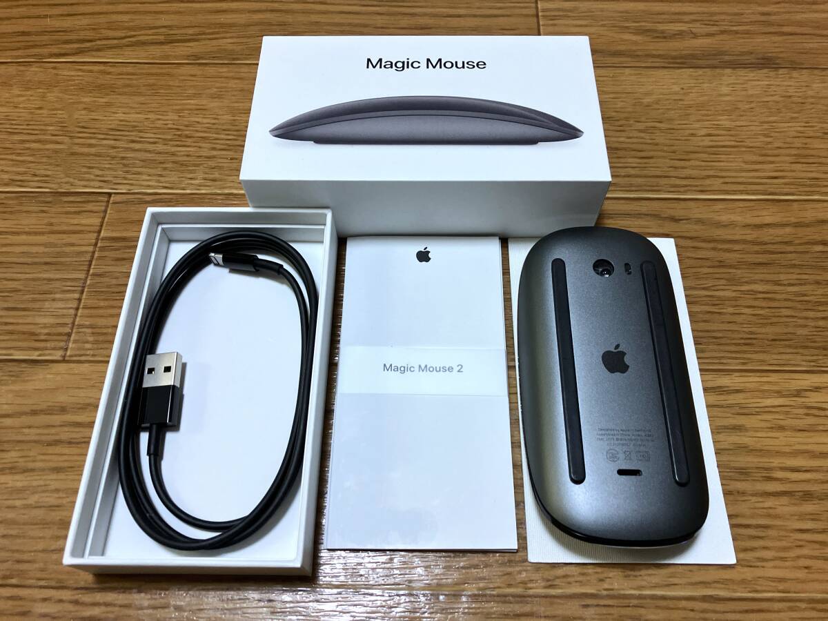 Apple Magic Mouse 2 SPACE GRAY Multi-Touch対応 付属品有り アップル マジック マウス2 スペースグレイ_画像4