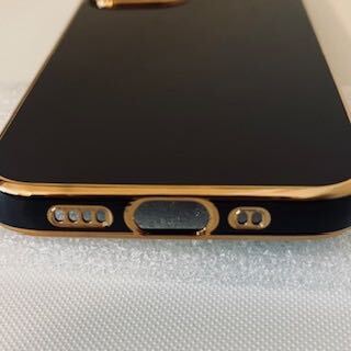 [ не использовался * померить только ]iphone 13mini кейс покрытие черный × Gold TPU iPhone 