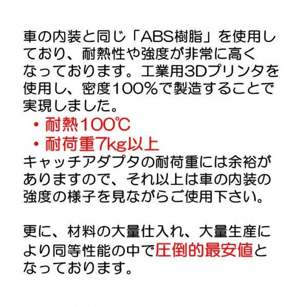 ABS製ハイエース キャッチアダプタ 4個 耐荷重7kg 耐熱100℃ 最安 セパフック SEPA HOOK_画像3