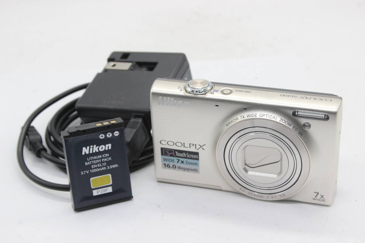 【美品 返品保証】 ニコン Nikon Coolpix S6100 7x Wide バッテリー付き コンパクトデジタルカメラ s7445