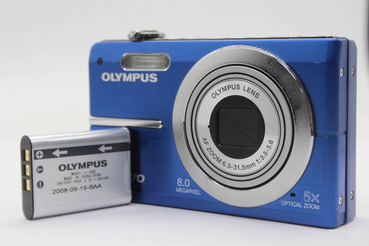 【返品保証】 オリンパス Olympus FE-370 ブルー 5x バッテリー付き コンパクトデジタルカメラ s7594_画像1