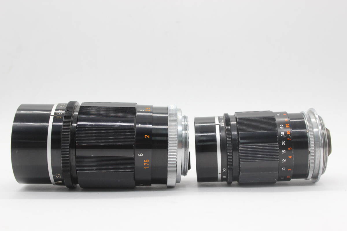 【訳あり品】 【レンズ2点まとめ】キャノン Canon 135mm F3.5 100mm F3.5 前後キャップ フィルター付き ライカLマウント レンズ s7953_画像5