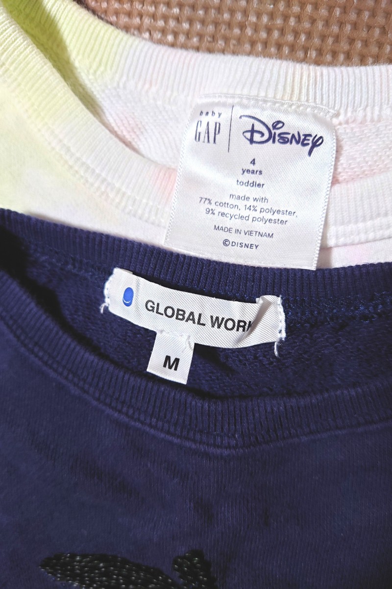 babyGAP Disney*GLOBAL WORK девочка футболка тренировочный футболка 105 4years 2 шт. комплект baby Gap свечение bar Work 