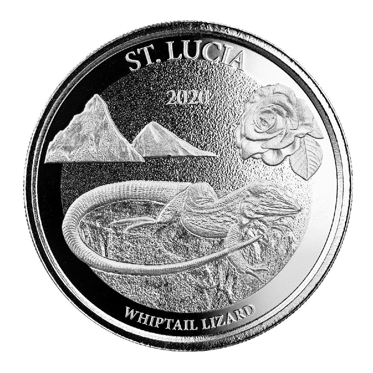 [保証書・カプセル付き] 2020 (新品) セントルシア「ウィップテール・リザード」純銀 1オンス 銀貨_画像1