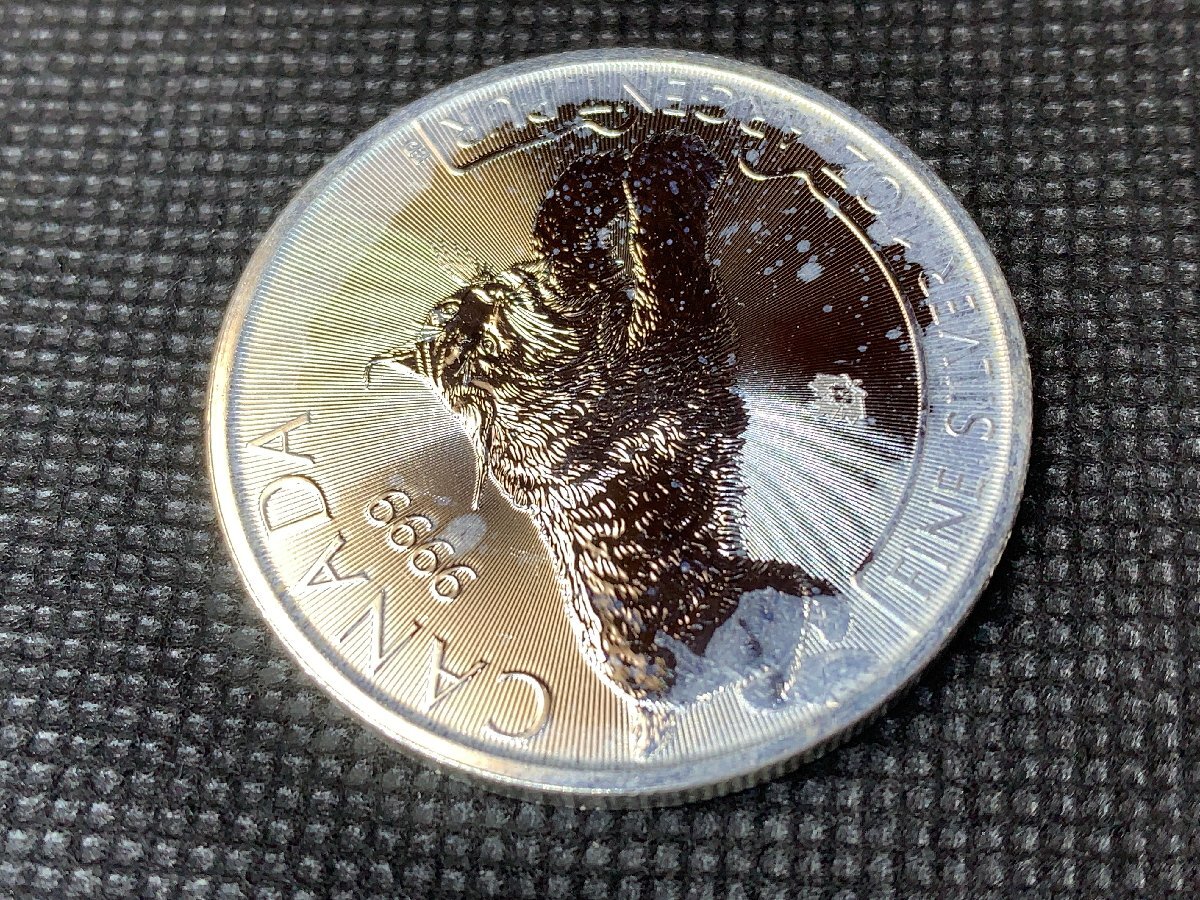 31.1 gram 2017 year Canada [ mountain cat seat * Bobcat * links ] original silver 1 ounce silver coin 