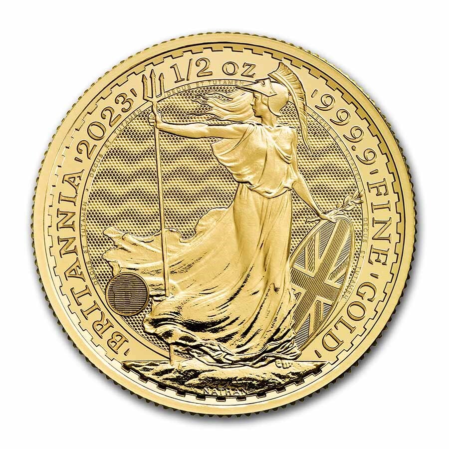 [保証書・カプセル付き] 2023年 (新品) イギリス「ブリタニア」純金 1/2オンス 金貨 (エリザベス２世)_画像1