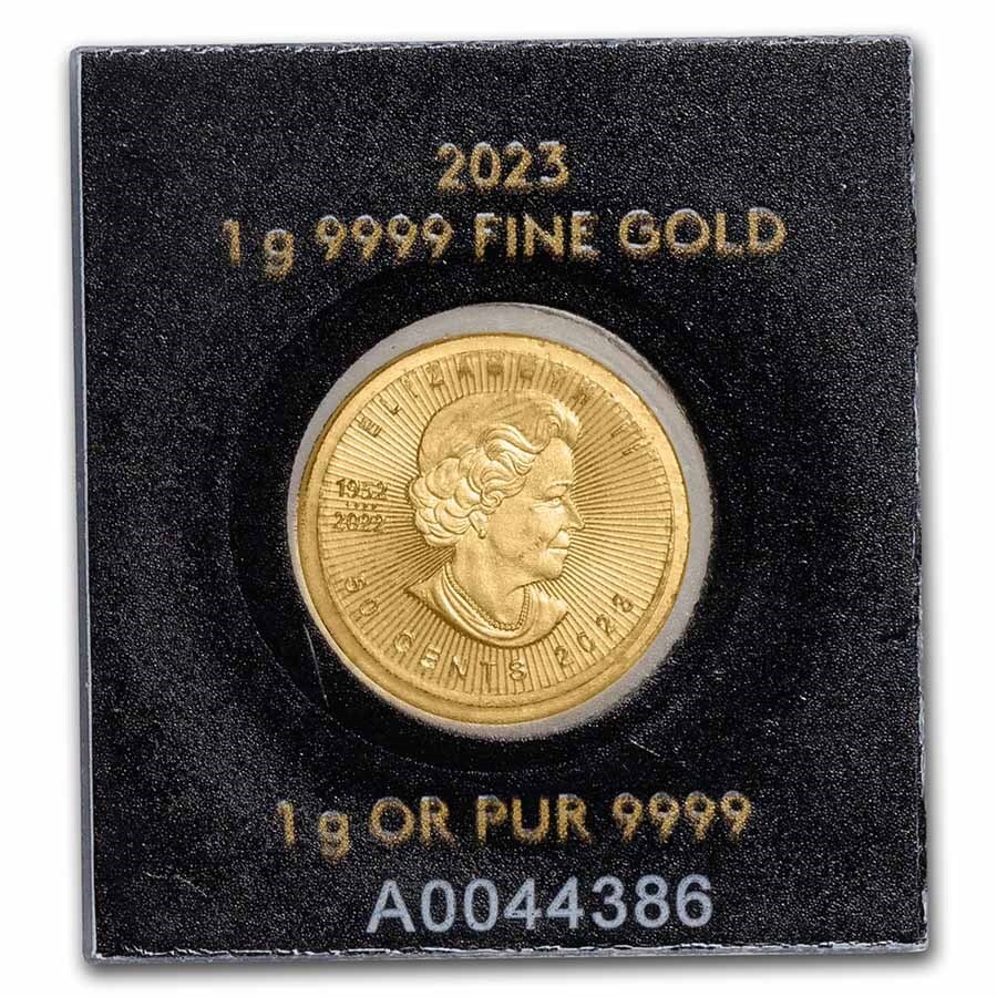 [保証書付き] (新品) カナダ「メイプルリーフ」純金 1グラム 金貨・保証番号付きの画像2