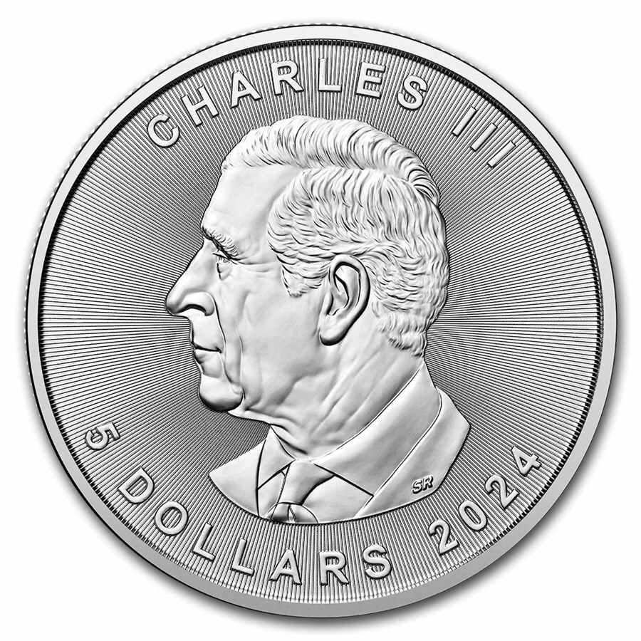 [保証書・カプセル付き] 2024年 (新品) カナダ「メイプルリーフ」純銀 1オンス 銀貨の画像2