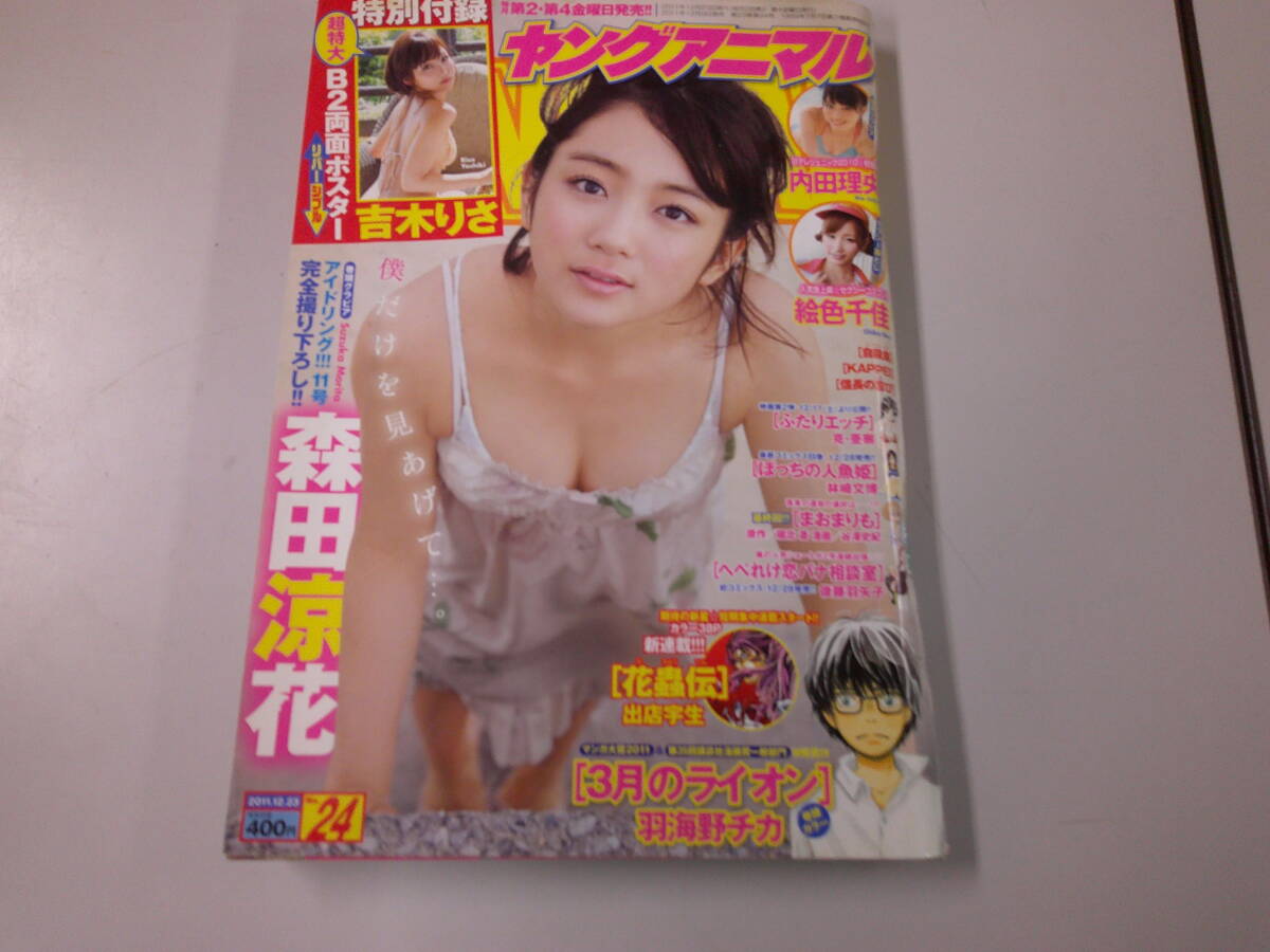 【付録付・袋とじ未開封】 ヤングアニマル 2011年 NO.24 森田涼花 内田理央 セクシー袋とじ 絵色千佳 吉木りさ B2両面ポスター付 篠崎愛1P_画像1