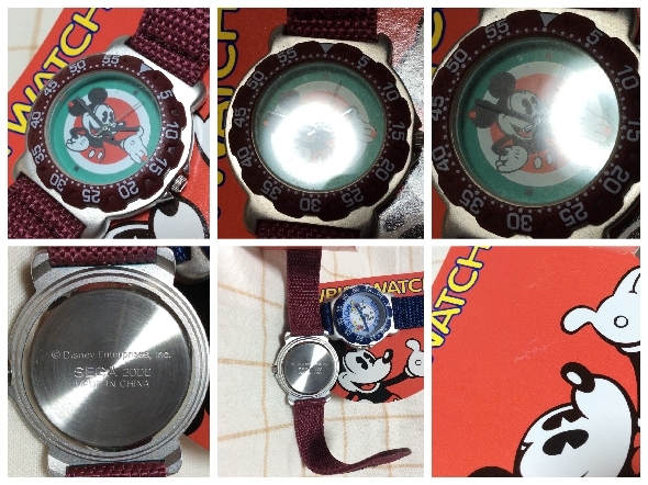 送料300円～ ※ジャンク扱い 動作不明 2000 SEGA ２個セット ミッキー ミニー 腕時計 ディズニー 腕時計 Disney 時計の画像2