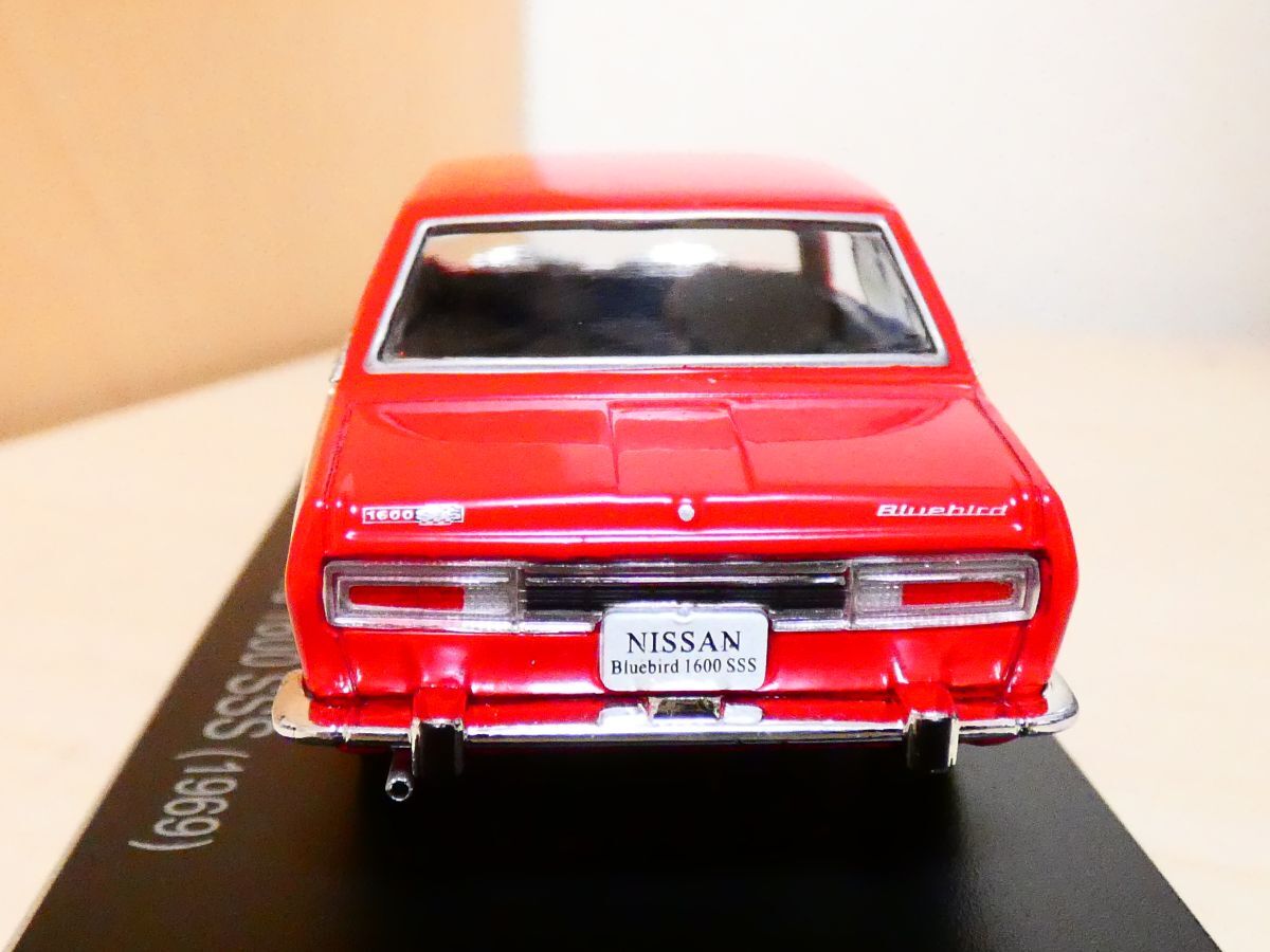 国産名車コレクション 1/43 日産 ブルーバード 1600SSS 1969 赤 アシェット Nissan bluebird 旧車 クラシックカー ミニカー ＴＡ_画像4