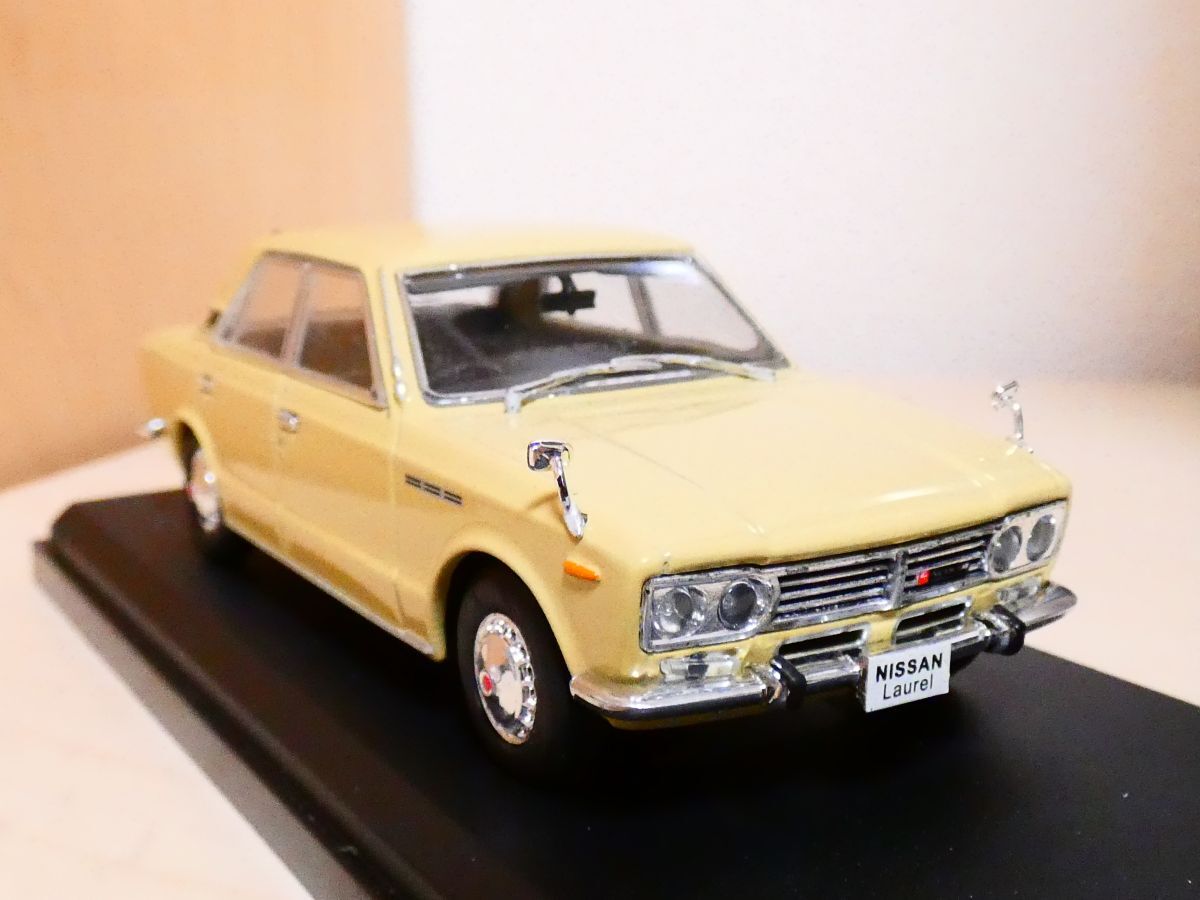 国産名車コレクション 1/43 日産 ローレル 1968 ベージュ アシェット nissan laurel 旧車 クラシックカー ミニカー ＴＡ_画像1