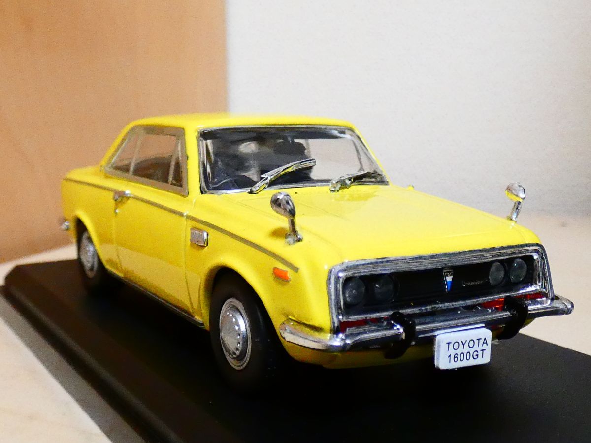 国産名車コレクション 1/43 トヨタ 1600GT 1967 黄色 ② アシェット 旧車 クラシックカー ミニカー ＴC_画像1