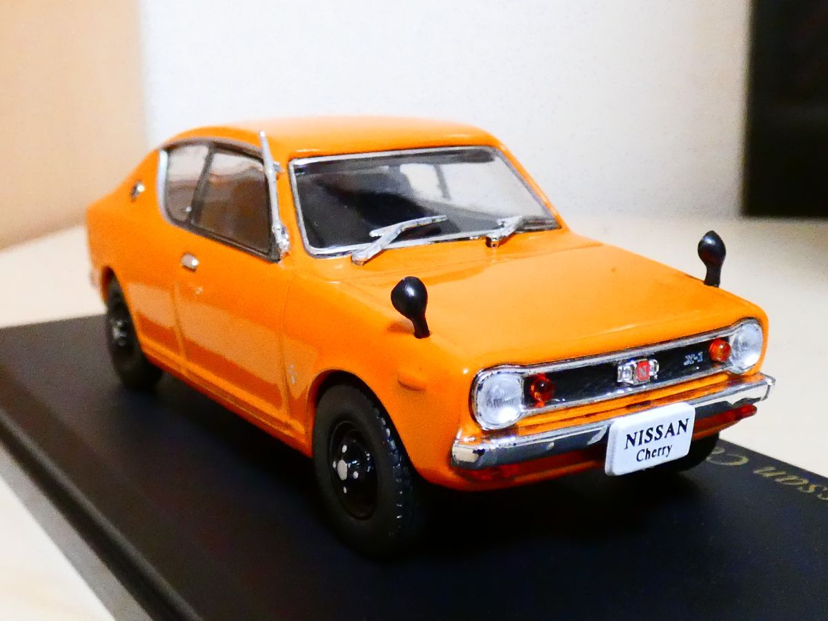 国産 名車コレクション 1/43 日産 チェリー 1200 1970 オレンジ アシェット 旧車 クラシックカー ミニカー ＴC_画像1