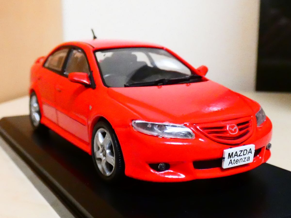 国産名車コレクション 1/43 マツダ アテンザ 2002 赤 塗装荒れ劣化 アシェット 旧車 クラシックカー ミニカー ＴCの画像1