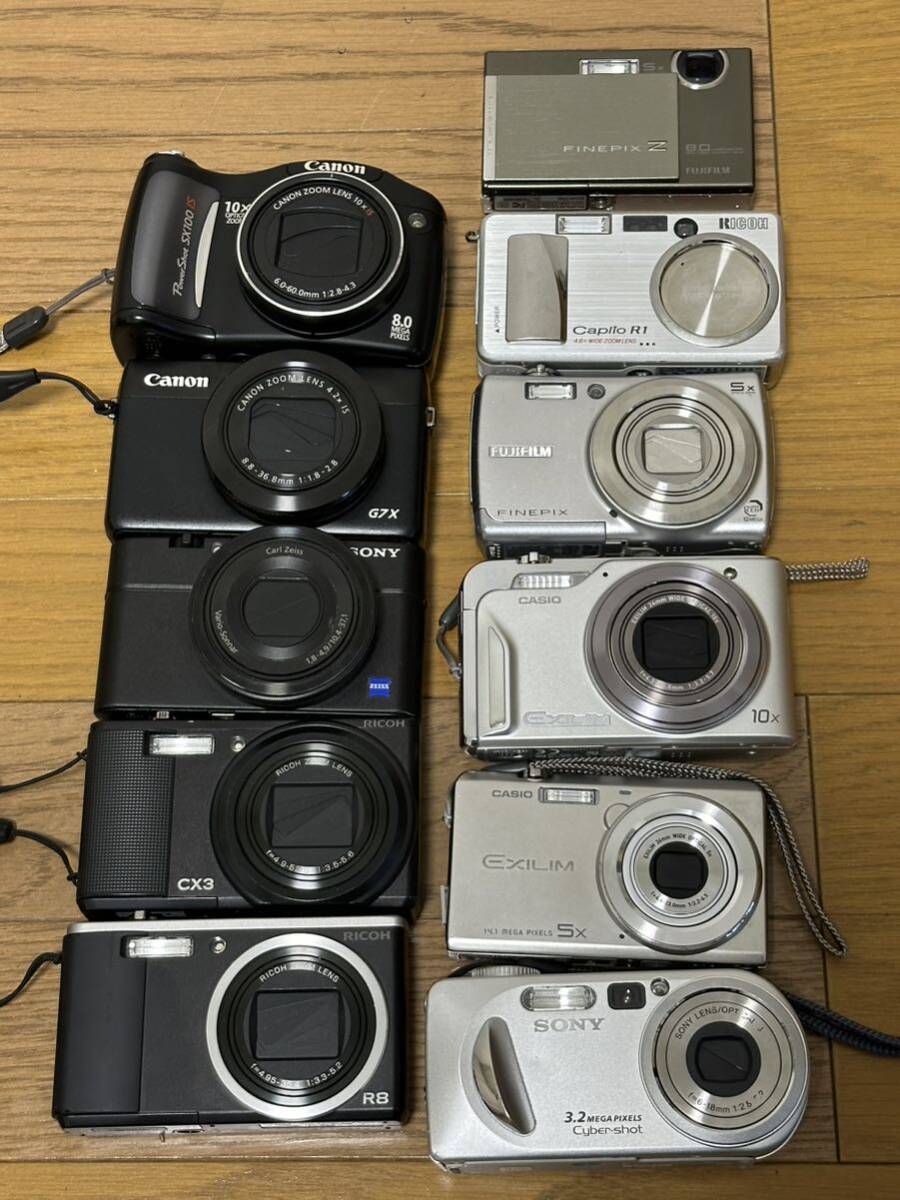 Canon ex-h15&ex-zs10&pc1256&CANON PowerShot G7X&Sony dsc-p8 RX100 Fujifilm Finepix F100fd などカメラまとめ11個【AA49】_画像9