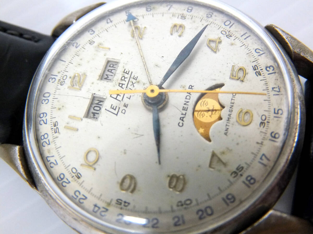 B1845 LE PHARE DELUXE ルファール ムーンフェーズ 手巻き ビンテージ 腕時計 現状の画像9