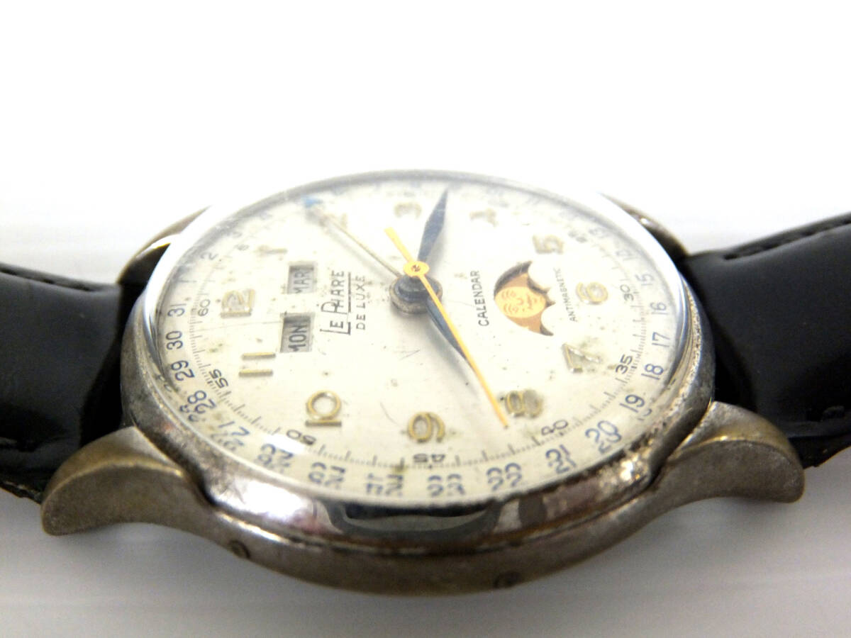B1845 LE PHARE DELUXE ルファール ムーンフェーズ 手巻き ビンテージ 腕時計 現状の画像3