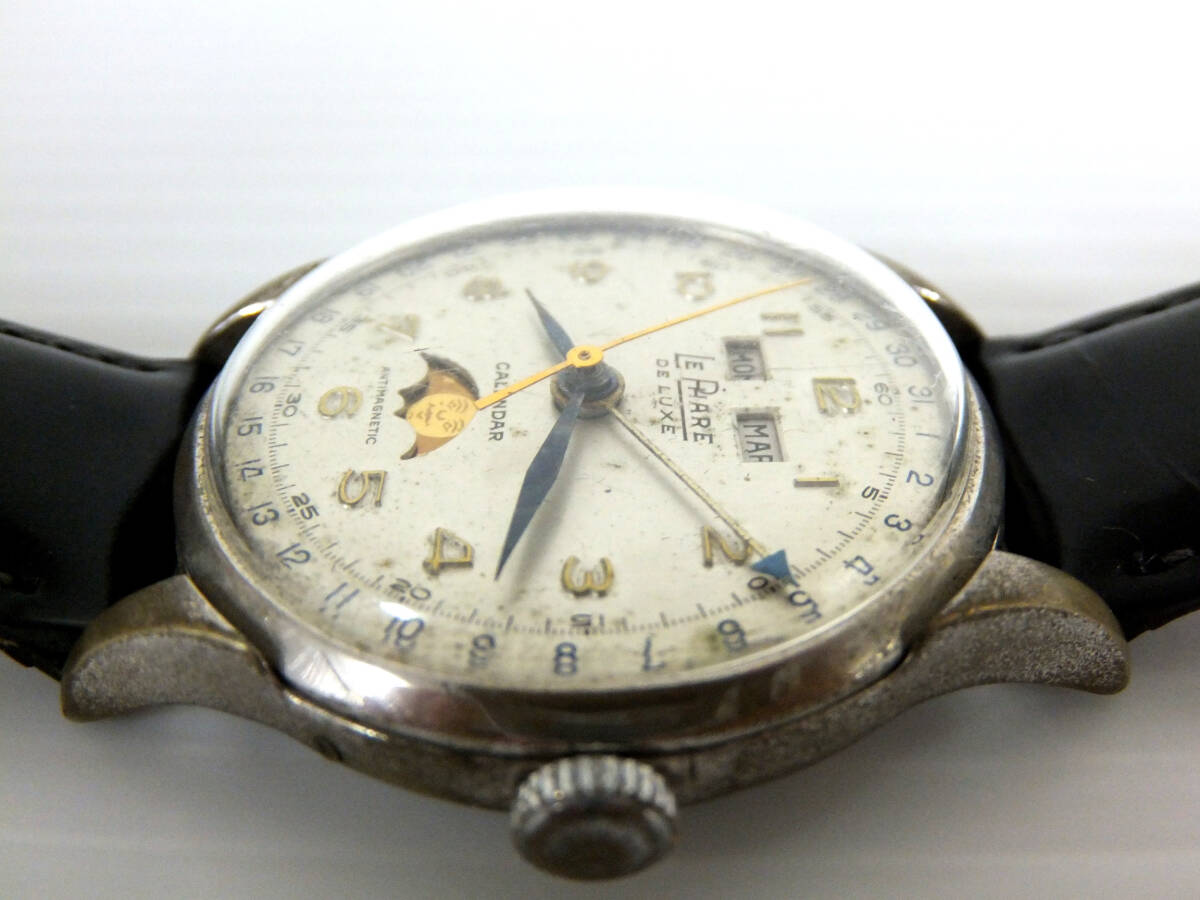 B1845 LE PHARE DELUXE ルファール ムーンフェーズ 手巻き ビンテージ 腕時計 現状の画像5