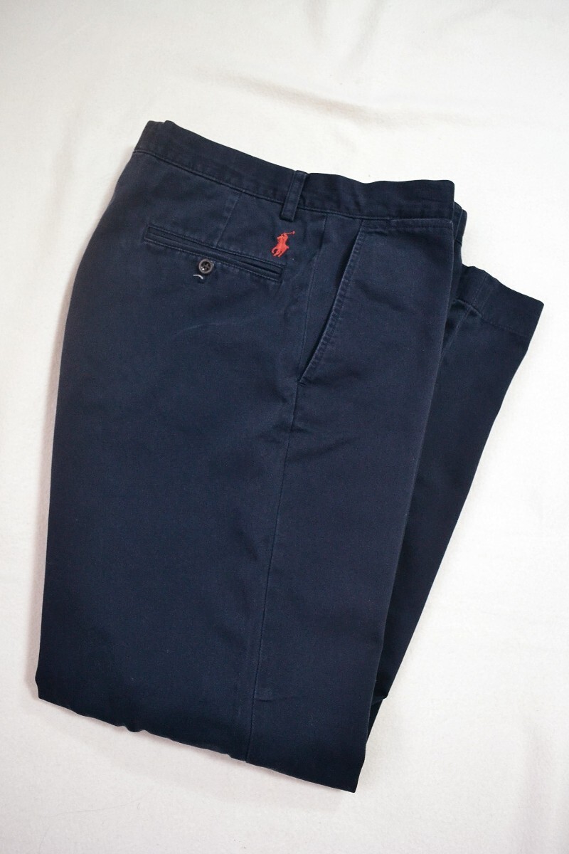 Polo Ralph Lauren ポロラルフローレン PRESTON PANT チノパン W32 ネイビー紺_画像1