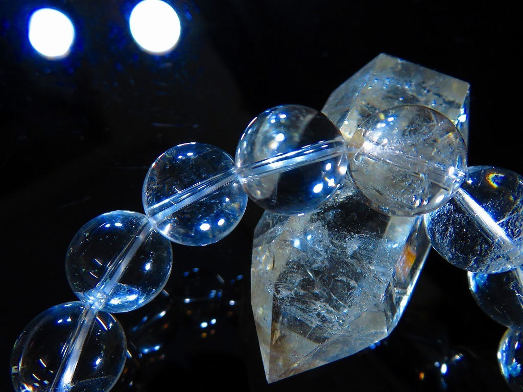 ◆夢見の石☆ニューヨーク ハーキマーダイヤモンド ドリームクリスタル 水晶 ブレスレット 15mm★pa13309の画像3