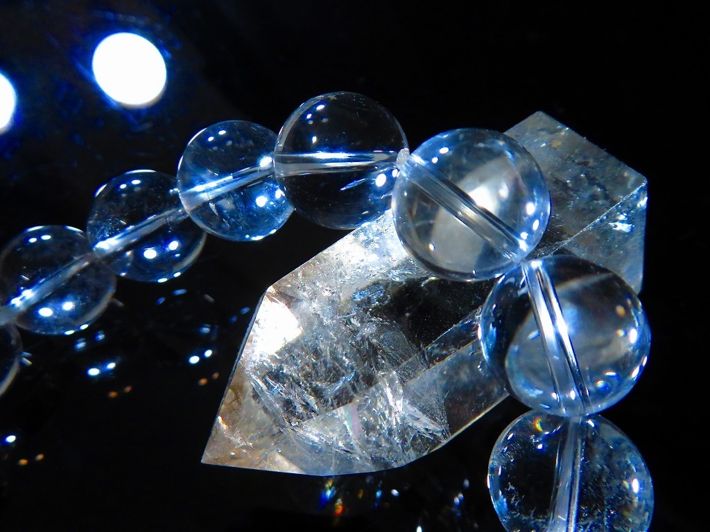 ◆夢見の石☆ニューヨーク ハーキマーダイヤモンド ドリームクリスタル 水晶 ブレスレット 15mm★pa13309_画像2