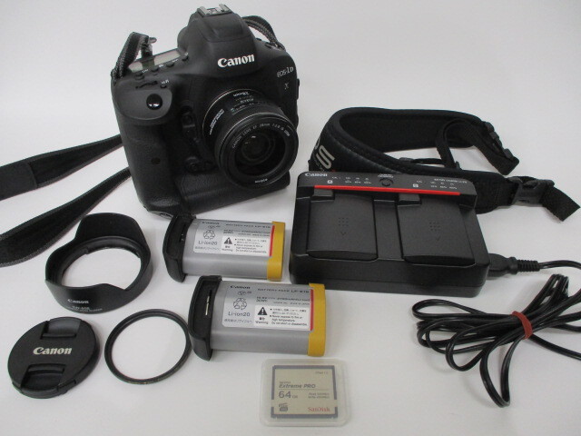 【3-104】Canon キャノン EOS-1D X MarkⅡ EF 28mm 1:2.8 IS USM　バッテリー2個 充電器他　美品